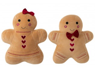 Sada 2 polštářů holka a kluk Perníček Gingerbread – 45*10*49 cm