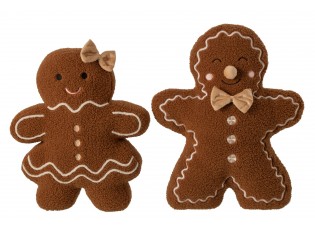 Sada 2 polštářů holka a kluk Perníček Gingerbread – 50*13*47 cm