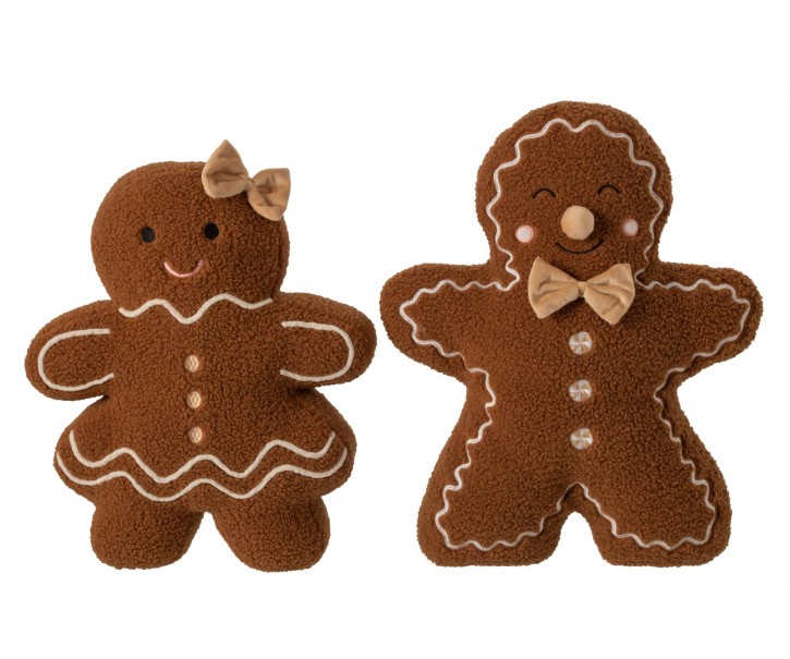 Sada 2 polštářů Gingerbread hnědobéžový polyester – 50*13*47 cm J-Line by Jolipa