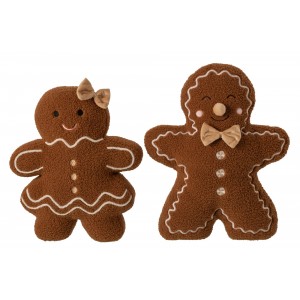 Sada 2 polštářů holka a kluk Perníček Gingerbread – 50*13*47 cm