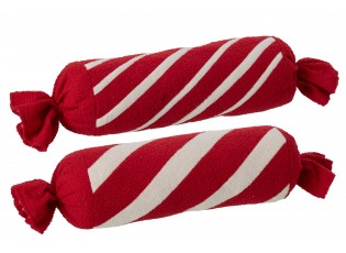 2ks veliký vánoční válcový pruhovaný polštář Candy – 75*19*19 cm