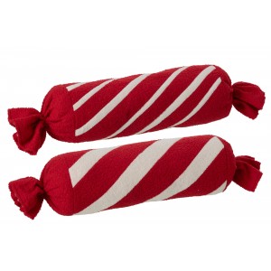 2ks veliký vánoční válcový pruhovaný polštář Candy – 75*19*19 cm