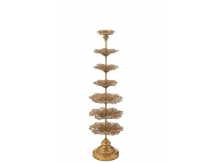 Zlatý kovový svícen ve tvaru stromku Tree Flower L – 22*22*79,5 cm