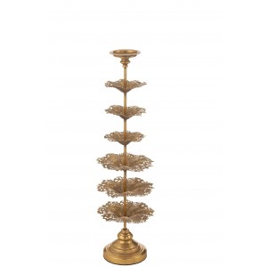 Zlatý kovový svícen ve tvaru stromku Tree Flower L – 22*22*79,5 cm