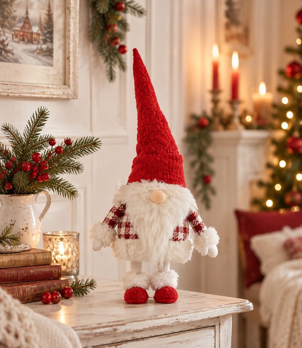 Plyšový stojící Santa Claus červenobílý s kývacím tělem – 34*33*48 cm J-Line by Jolipa Plyšový stojící Santa Claus červenobílý s kývacím tělem – 34*33*48 cm J-Line by Jolipa