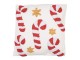 Krémový dekorační vánoční polštář cukrové hole Candy Cane – 45*45*4 cm Clayre & Eef