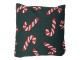 Zelený dekorační vánoční polštář cukrové hole Candy Cane – 45*45*4 cm Clayre & Eef