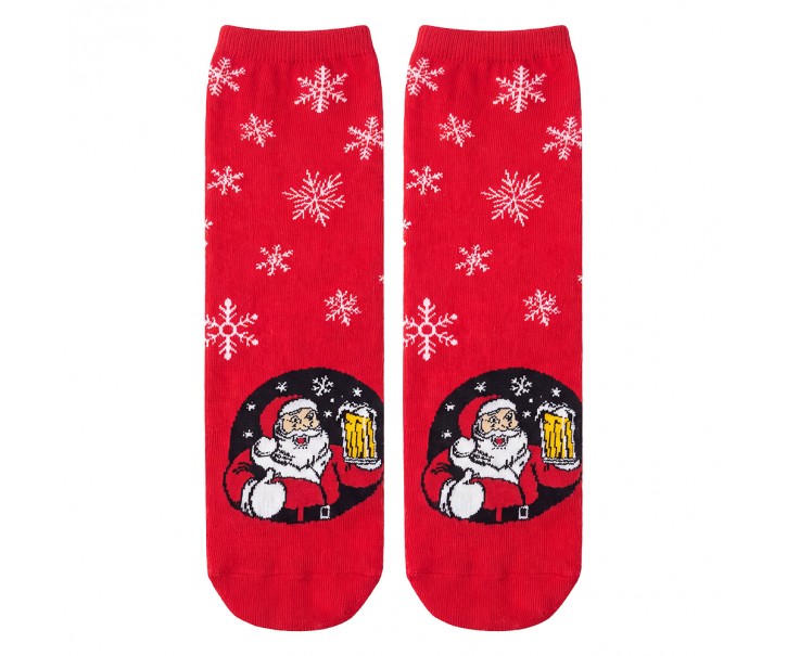 Vánoční červené ponožky Santa Beer – One size Clayre & Eef