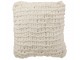 Bílý pletený polštář s velkými oky – 50*50*15 cm J-Line by Jolipa