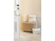 Bílozlatý polštář s vyšívaným nápisem Bonheur Gold a lemem – 30*45*4 cm J-Line by Jolipa