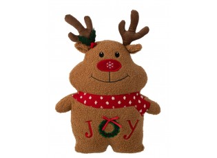 Hnědý vánoční polštář veselý Sob Christmas Joy – 36*11*48 cm