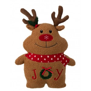 Hnědý vánoční polštář veselý Sob Christmas Joy – 36*11*48 cm