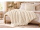 Luxusní žinylkový pletený pléd s velkými oky Chenille Blanc - 130*170 cm J-Line by Jolipa