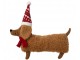 Hnědý vánoční polštář roztomilý Jezevčík Christmas Dachsnund – 64*11*60 cm J-Line by Jolipa