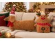 Hnědý vánoční polštář roztomilý Jezevčík Christmas Dachsnund – 64*11*60 cm J-Line by Jolipa