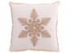 Béžovobílý vánoční polštář se sněhovou vločkou Snowflake – 45*45*15 cm J-Line by Jolipa