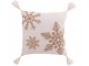 Béžovobílý vánoční polštář se sněhovými vločkami Snowflake – 45*45*15 cm J-Line by Jolipa