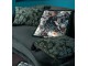 Tmavě zelený polštář s vyšívanými listy a střapci Leaves + Flowers – 50*35*15 cm J-Line by Jolipa