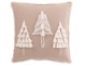 Šedobéžový polštář vánoční stromečky s třásněmi Tree – 45*45*15 cm J-Line by Jolipa