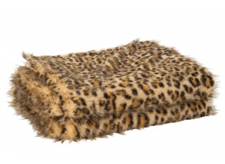 Plyšová deka s leopardím vzorem rezavě hnědá a béžová – 180*130*1 cm
