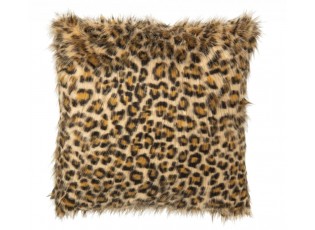 Polštář s leopardím vzorem rezavě hnědá a béžová – 45*45*14 cm