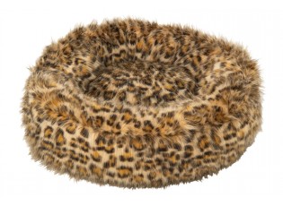 Pelíšek pro kočky s leopardím vzorem rezavě hnědá a béžová – 50*20*16 cm