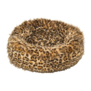 Pelíšek pro kočky s leopardím vzorem rezavě hnědá a béžová – 50*20*16 cm