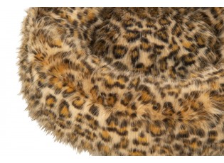 Pelíšek pro kočky s leopardím vzorem rezavě hnědá a béžová – 50*20*16 cm