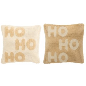 Sada 2ks vánoční polštář HOHOHO bílá a béžová – 45*45*15 cm