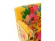 Žluté sametové křeslo s vyšívanými květinami Flower Happy – 64*75*84 cm J-Line by Jolipa