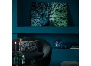 Nástěnná skleněná dekorace páv Peacock – 120*0,4*80 cm