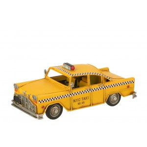 Kovový žlutý retro model americké N.Y.C. Taxi – 28*12,5*11 cm