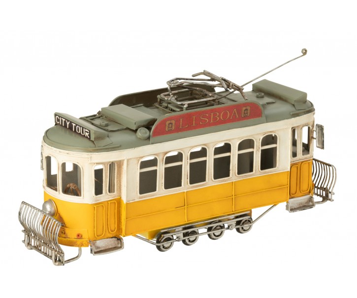 Kovový retro model lisabonské tramvaje Lisboa – 32*10*16 cm J-Line by Jolipa