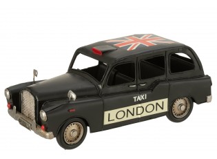 Kovový černý retro model Taxi London – 32*13*14 cm
