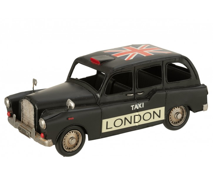 Kovový černý retro model Taxi London – 32*13*14 cm J-Line by Jolipa