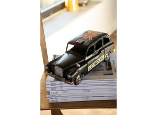 Kovový černý retro model Taxi London – 32*13*14 cm