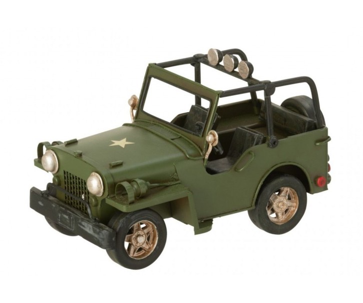 4X4 kov dekorativní khaki zelený antik – 17*9,5*9,5 cm J-Line by Jolipa