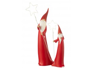 Sada 2 kusů Santa s vánoční LED hvězdou – 14*9*51/ 10*6*37 cm
