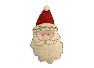 Vánoční dekorace Santa Claus z bílého filcu – 11*2*21 cm