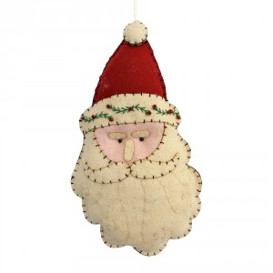 Vánoční dekorace Santa Claus z bílého filcu – 11*2*21 cm