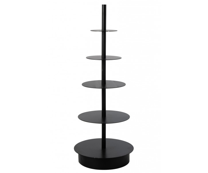 Černý kovový regál/ etažér Rack Iron Black – 70*70*180 cm J-Line by Jolipa
