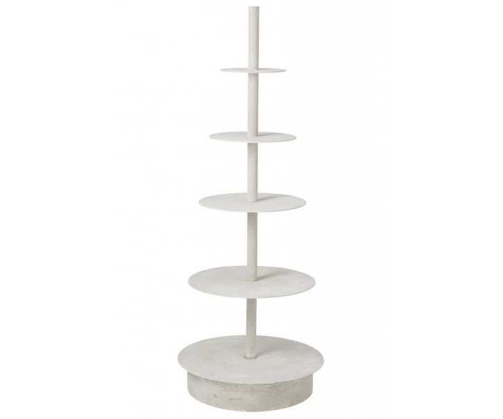 Bílý antik kovový regál/ etažér Rack Iron White – 70*70*180 cm J-Line by Jolipa