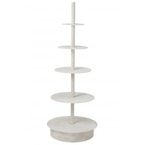 Bílý vintage kovový regál/ etažér Rack Iron White – 70*70*180 cm