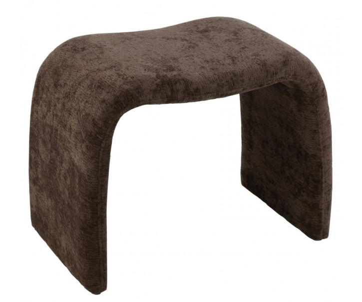Hnědá čalouněná stolička ve tvaru N Anise Brown – 61*37*47 cm J-Line by Jolipa