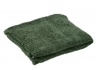 Tmavě zelený žinylkový pléd Chenill Green – 130*170 cm
