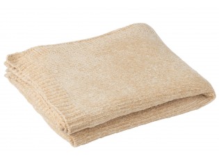 Béžový žinylkový pléd Chenill Beige – 130*170*1 cm