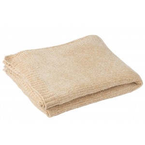 Béžový žinylkový pléd Chenill Beige – 130*170*1 cm