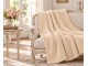 Béžový žinylkový pléd Chenill Beige – 130*170*1 cm J-Line by Jolipa
