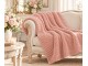 Růžový žinylkový pléd Chenill Rose – 130*170*1 cm J-Line by Jolipa