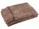 Hnědý žinylkový pléd s třásněmi Chenill Fringe Brown – 130*170*1 cm J-Line by Jolipa